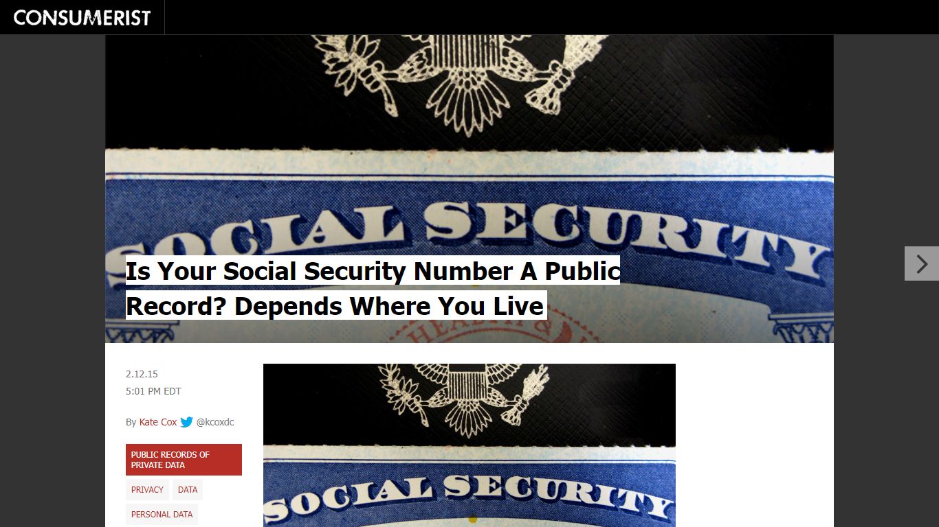 Is Your Social Security Number A Public Record? Depends ...